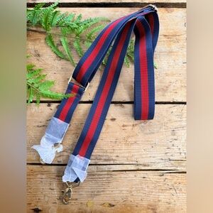 Stella & Dot Red and Blue Guitar Purse Strap
